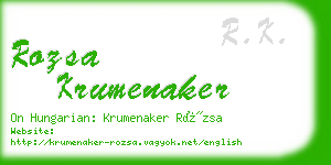 rozsa krumenaker business card